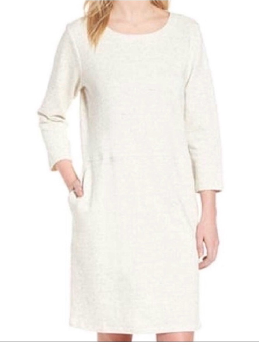 Eileen Fisher speckled organic cotton terry shift dress